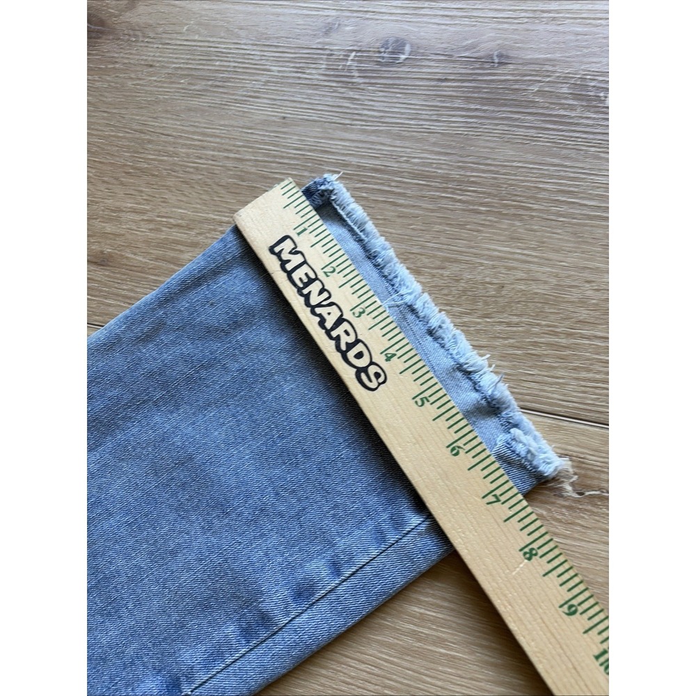 Democracy Jeans Womens 6 Blue Ab Technology Frayed Split Hem Cropped Straight Le - Picture 5 of 7